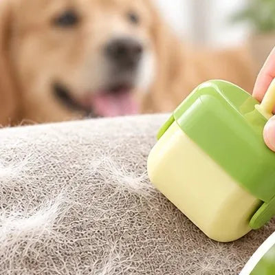Roller lifting pet hair off a couch