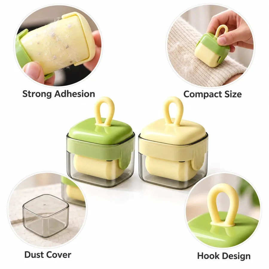 Sugar Cube Roller features: strong adhesion, compact size, dust cover and hook